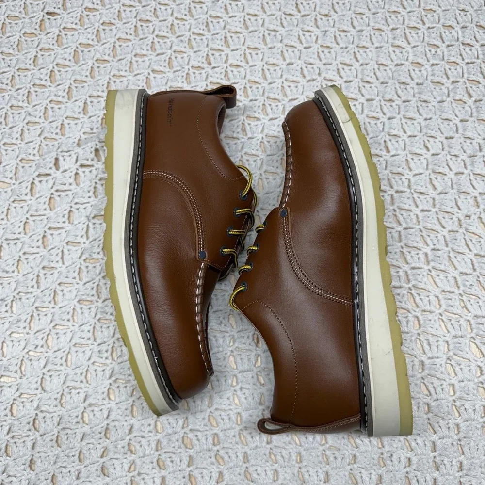 Handpoint Soft Toe Leather Oxford Work Shoes Men's 13 EE Brown Oil Resistant